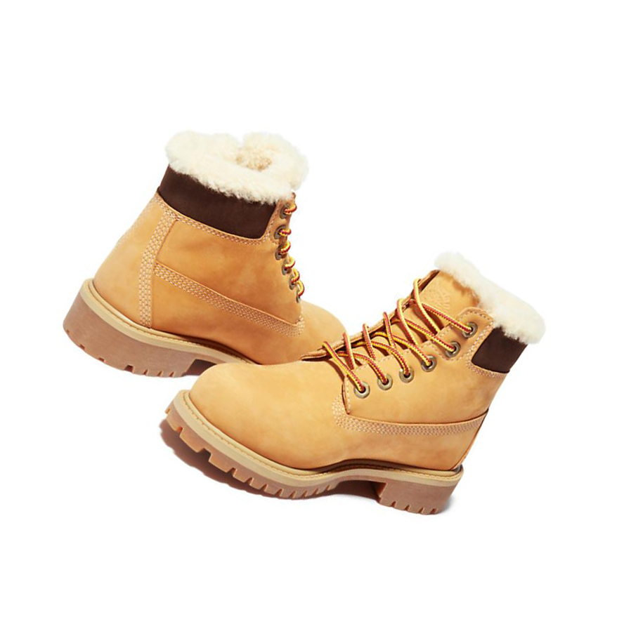 Original 6-inch Boots Timberland Premium Invierno Niños Amarillo | ES-KHLOV93