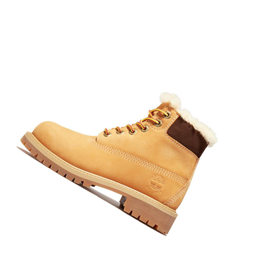 Original 6-inch Boots Timberland Premium Invierno Niños Amarillo | ES-KHLOV93