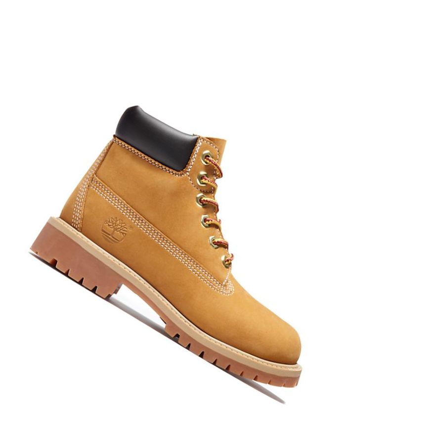 Original 6-inch Boots Timberland Premium Niños Amarillo | ES-LCFMY16