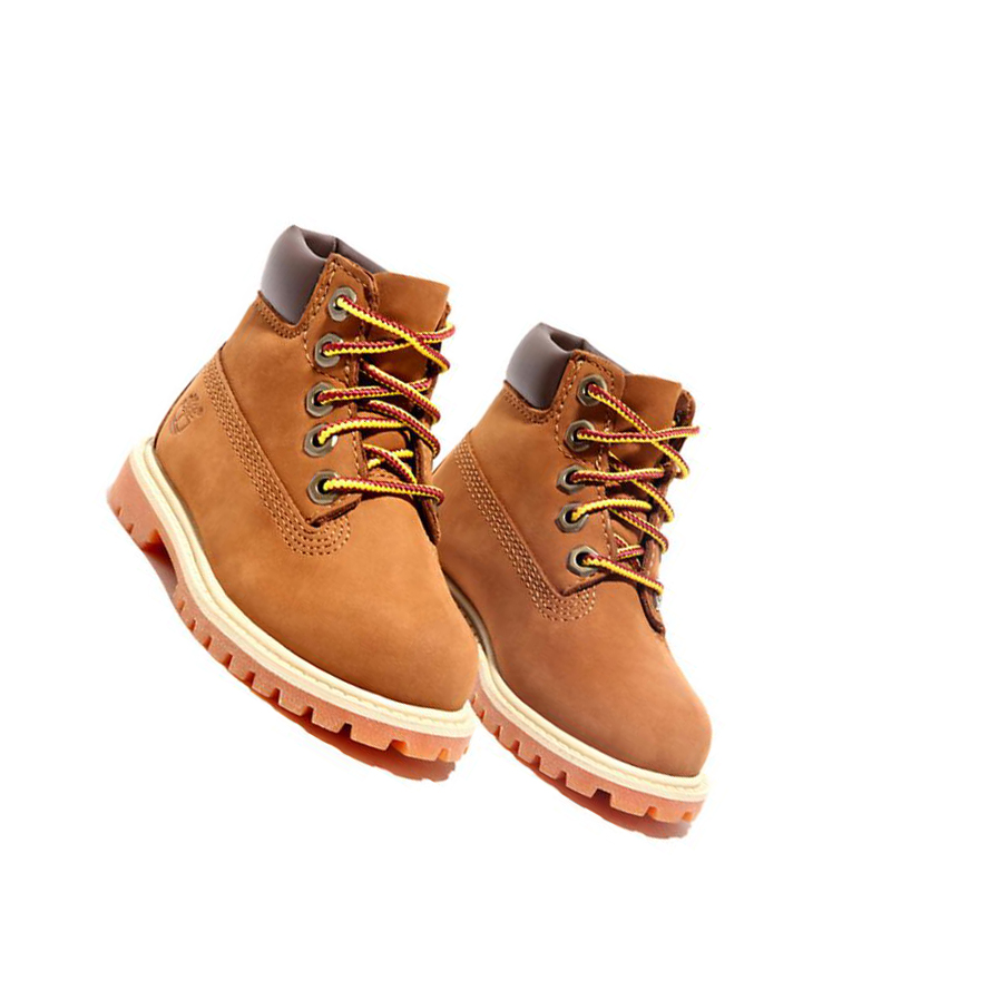 Original 6-inch Boots Timberland Premium Niños Marrones | ES-LSBZO28