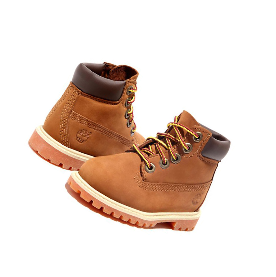 Original 6-inch Boots Timberland Premium Niños Marrones | ES-LSBZO28