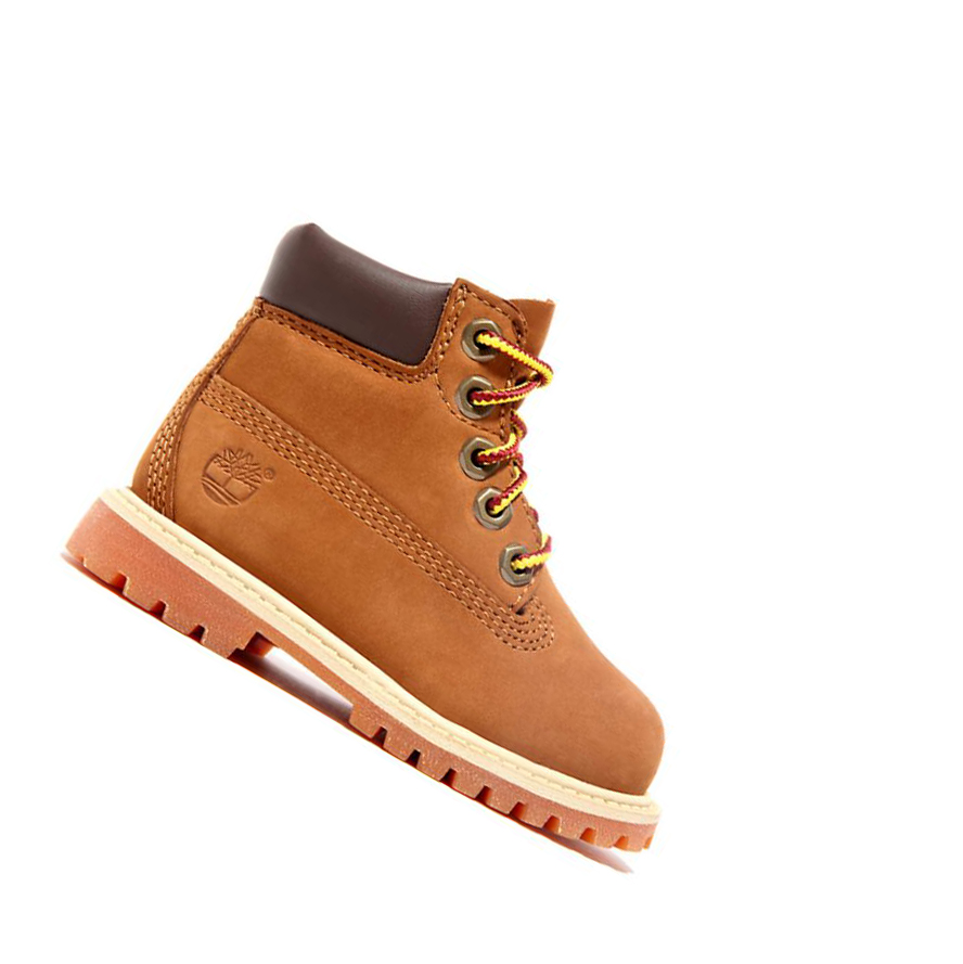 Original 6-inch Boots Timberland Premium Niños Marrones | ES-LSBZO28