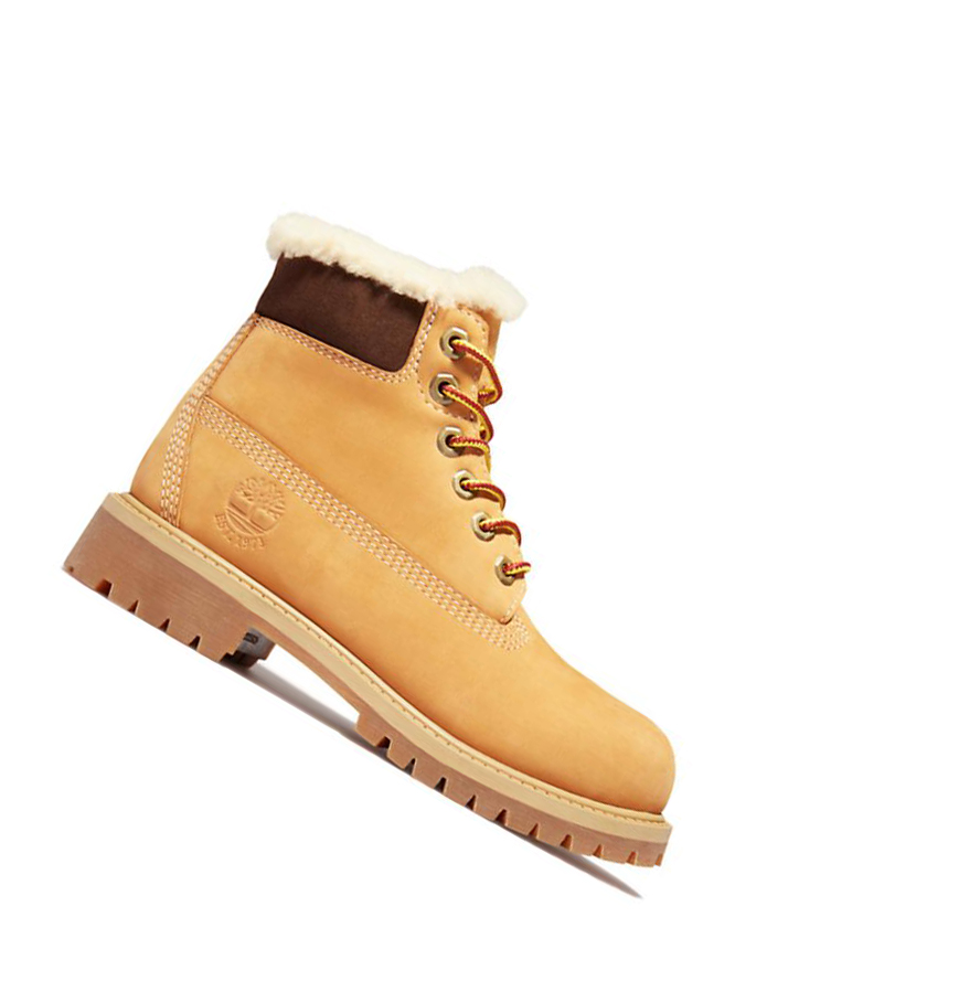 Original 6-inch Boots Timberland Premium Invierno Niños Amarillo | ES-OWYGN46