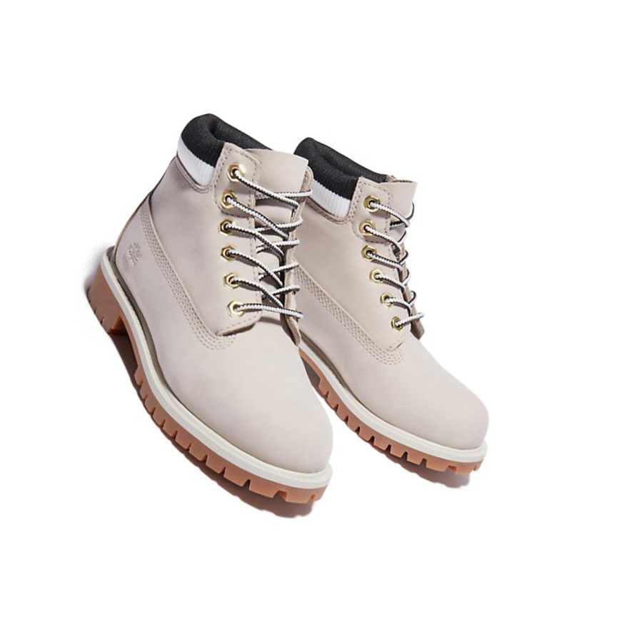 Original 6-inch Boots Timberland Premium Waterproofs Niños Beige | ES-QLISH53