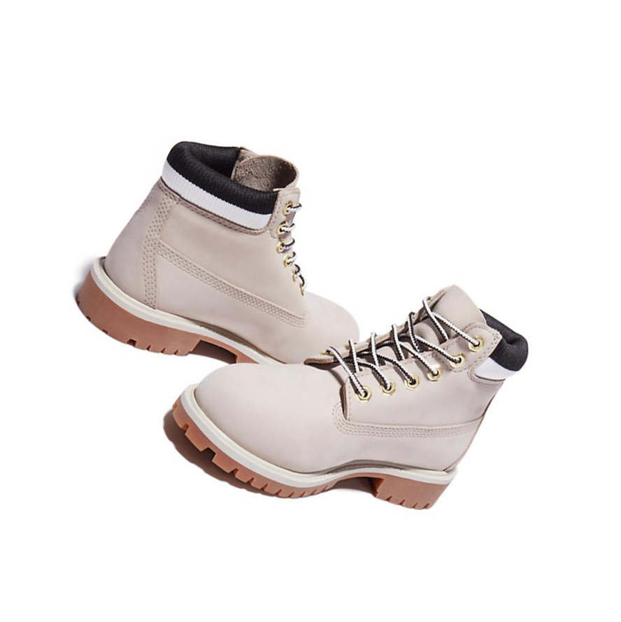 Original 6-inch Boots Timberland Premium Waterproofs Niños Beige | ES-QLISH53