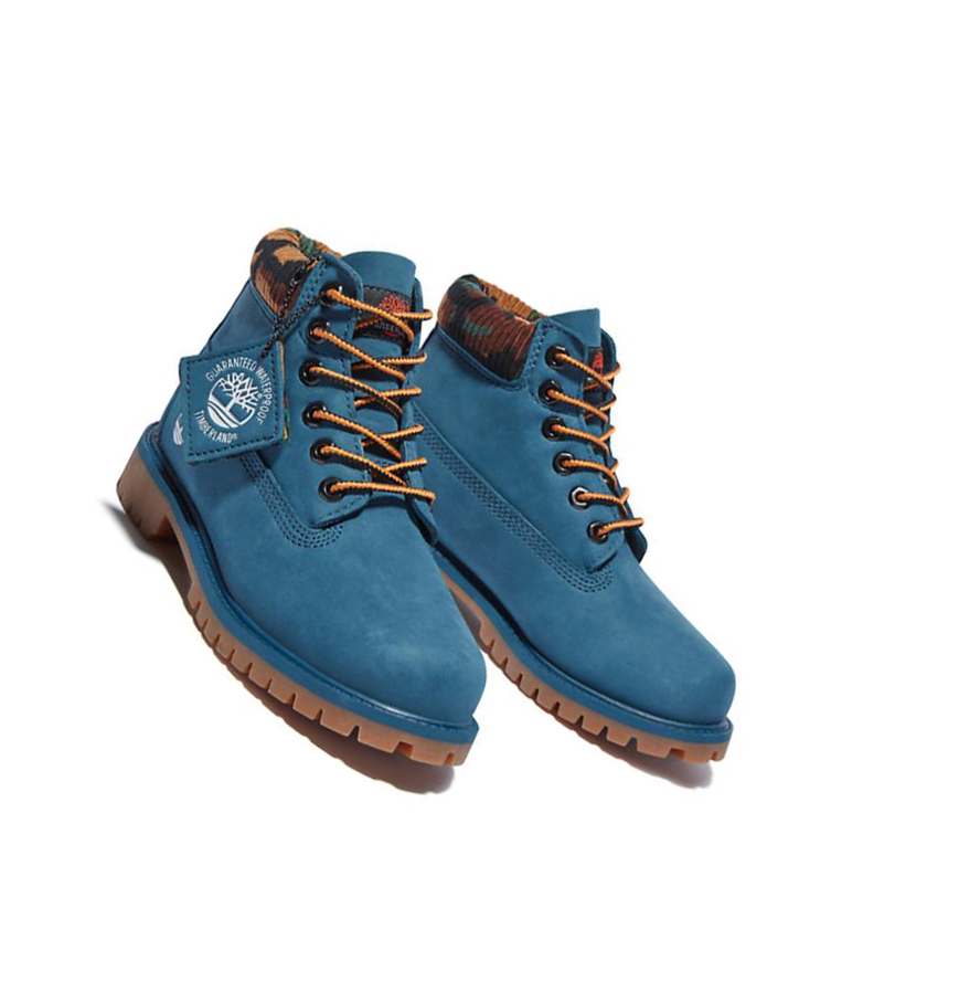 Original 6-inch Boots Timberland Premium Waterproofs Niños Azules | ES-RMZGQ19