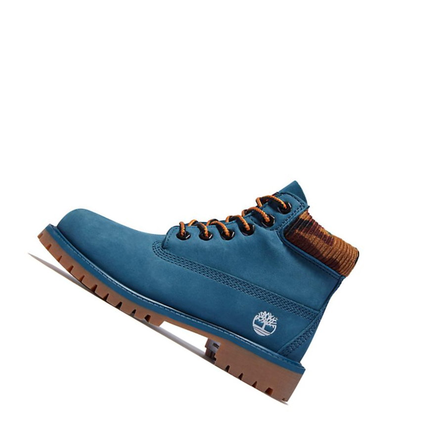 Original 6-inch Boots Timberland Premium Waterproofs Niños Azules | ES-RMZGQ19