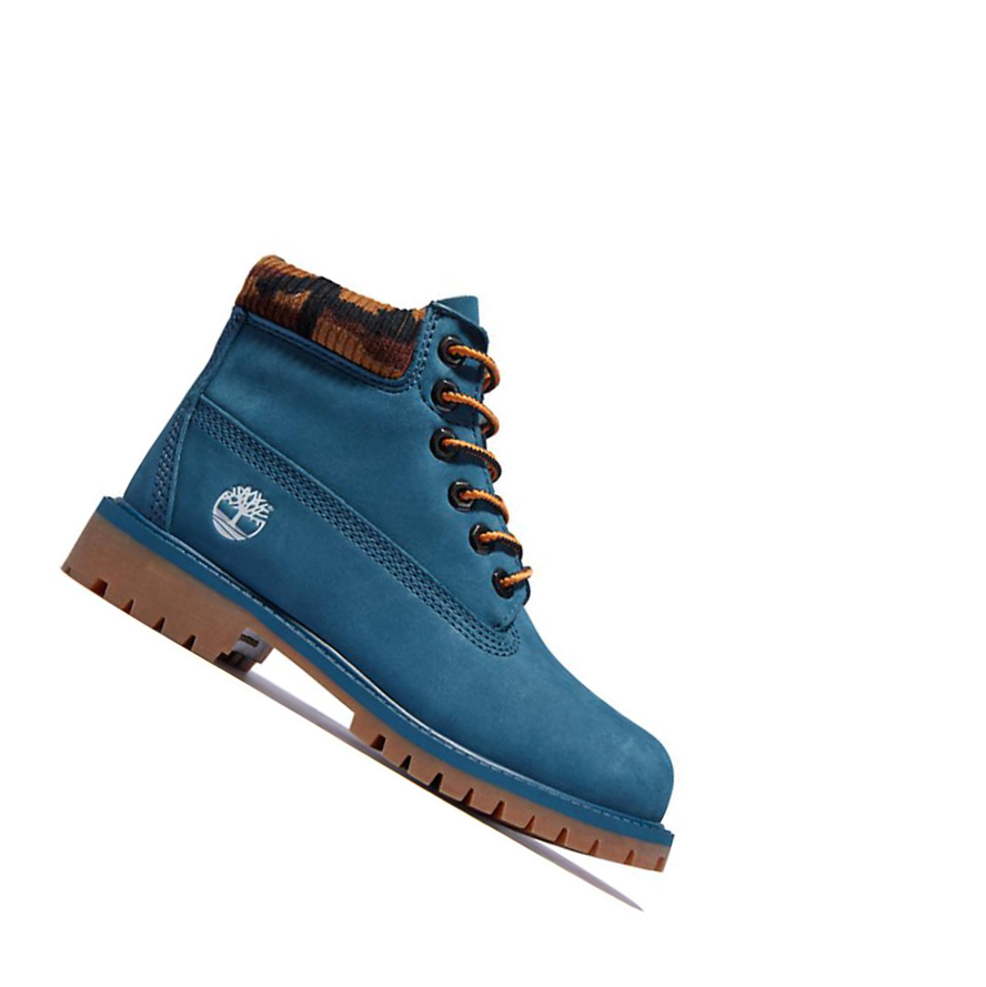 Original 6-inch Boots Timberland Premium Waterproofs Niños Azules | ES-RMZGQ19