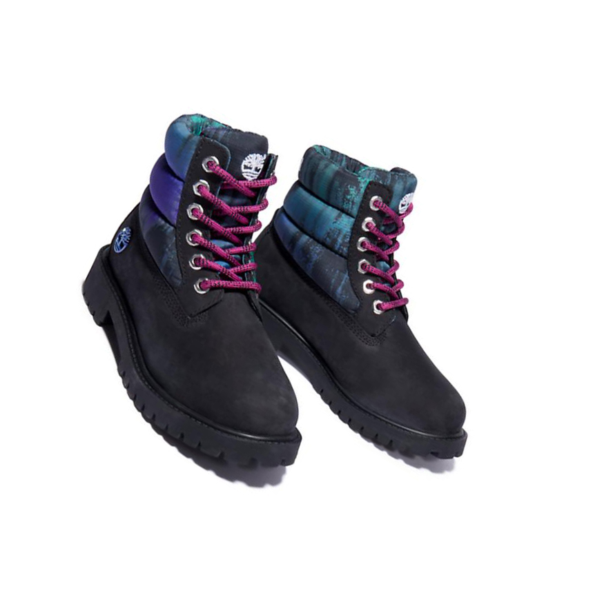 Original 6-inch Boots Timberland Premium Quilted Niños Negras | ES-RNZIJ37