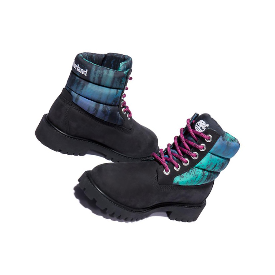 Original 6-inch Boots Timberland Premium Quilted Niños Negras | ES-RNZIJ37