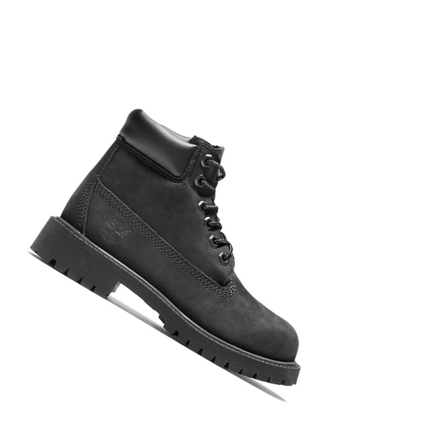 Original 6-inch Boots Timberland Premium Niños Negras | ES-SLACF51