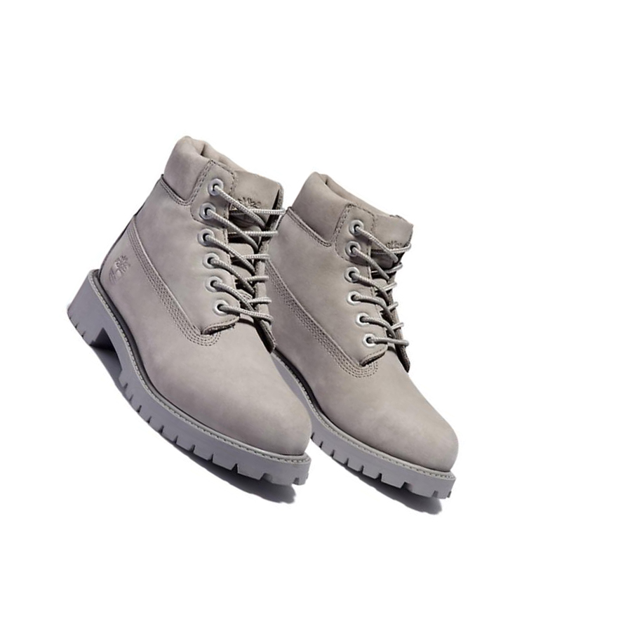 Original 6-inch Boots Timberland Premium Niños Gris Claro | ES-USXAD10