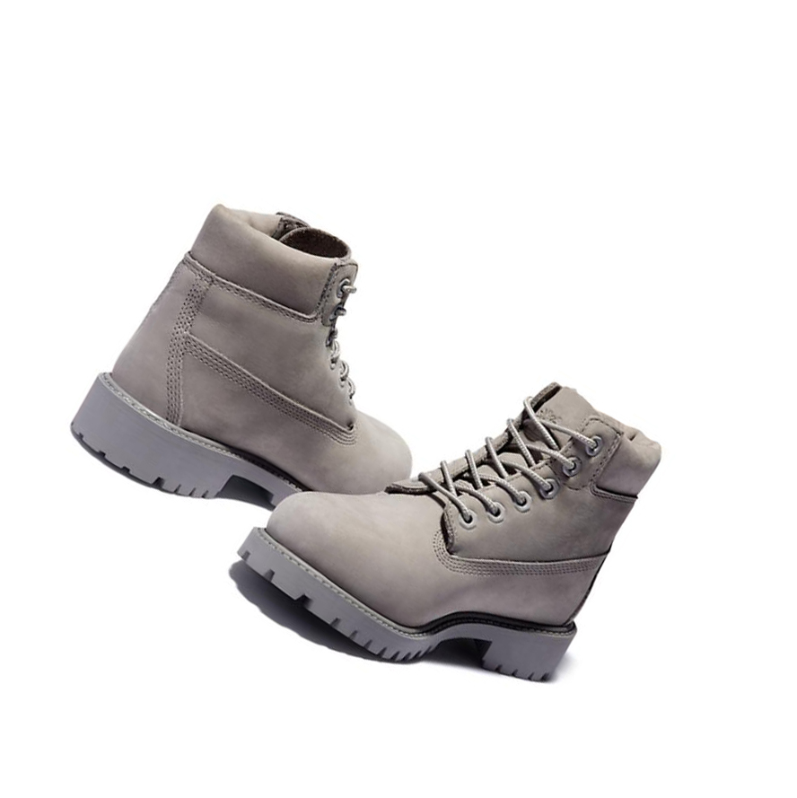 Original 6-inch Boots Timberland Premium Niños Gris Claro | ES-USXAD10