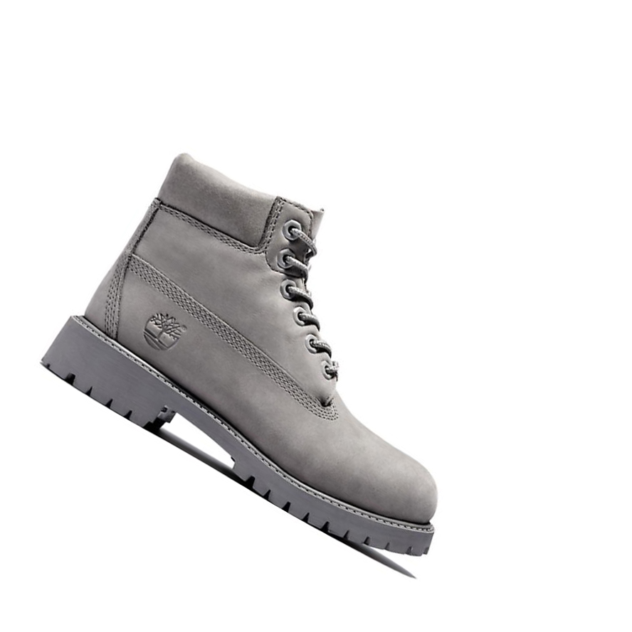 Original 6-inch Boots Timberland Premium Niños Gris Claro | ES-USXAD10