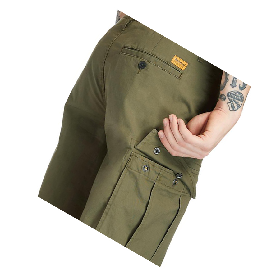 Pantalones Timberland Poplin Cargo Shorts Hombre Verde Oscuro | ES-KULWS81