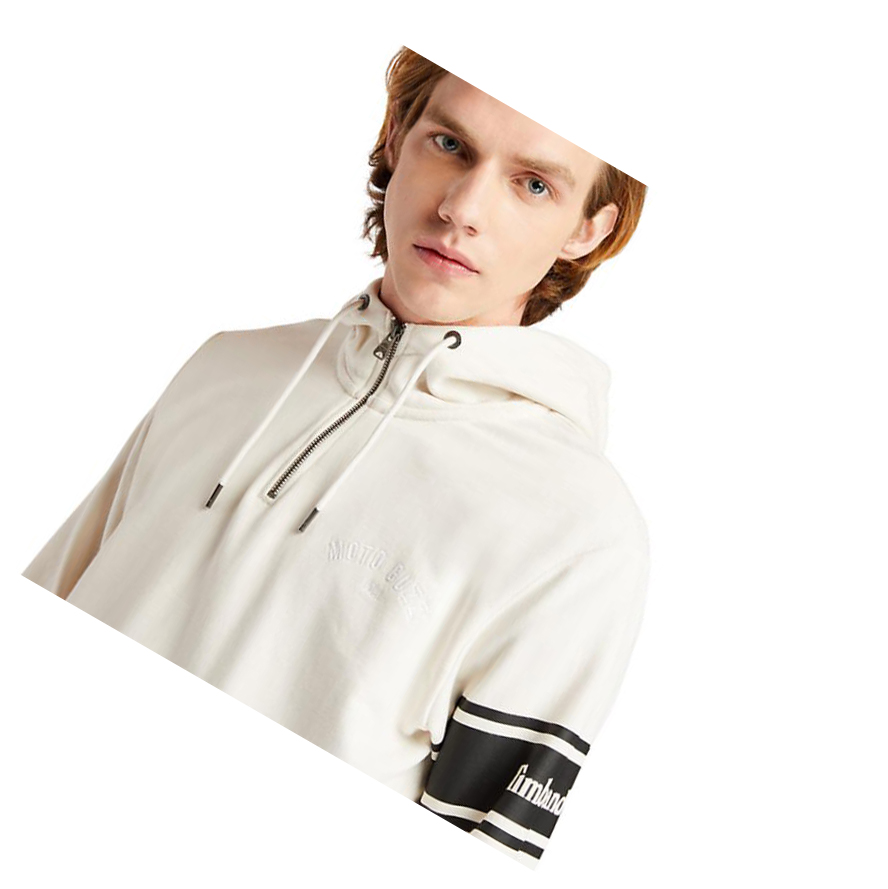 Sudadera Con Capucha Timberland Moto Guzzi x Timberland® Half-zip Hombre Blancas | ES-FHSCD35