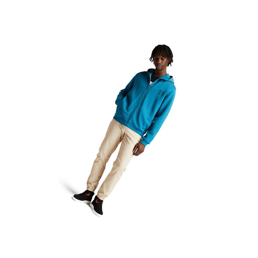 Sudadera Con Capucha Timberland Re-Comodidad EK+ Zip Hombre Teal | ES-BOUEG45