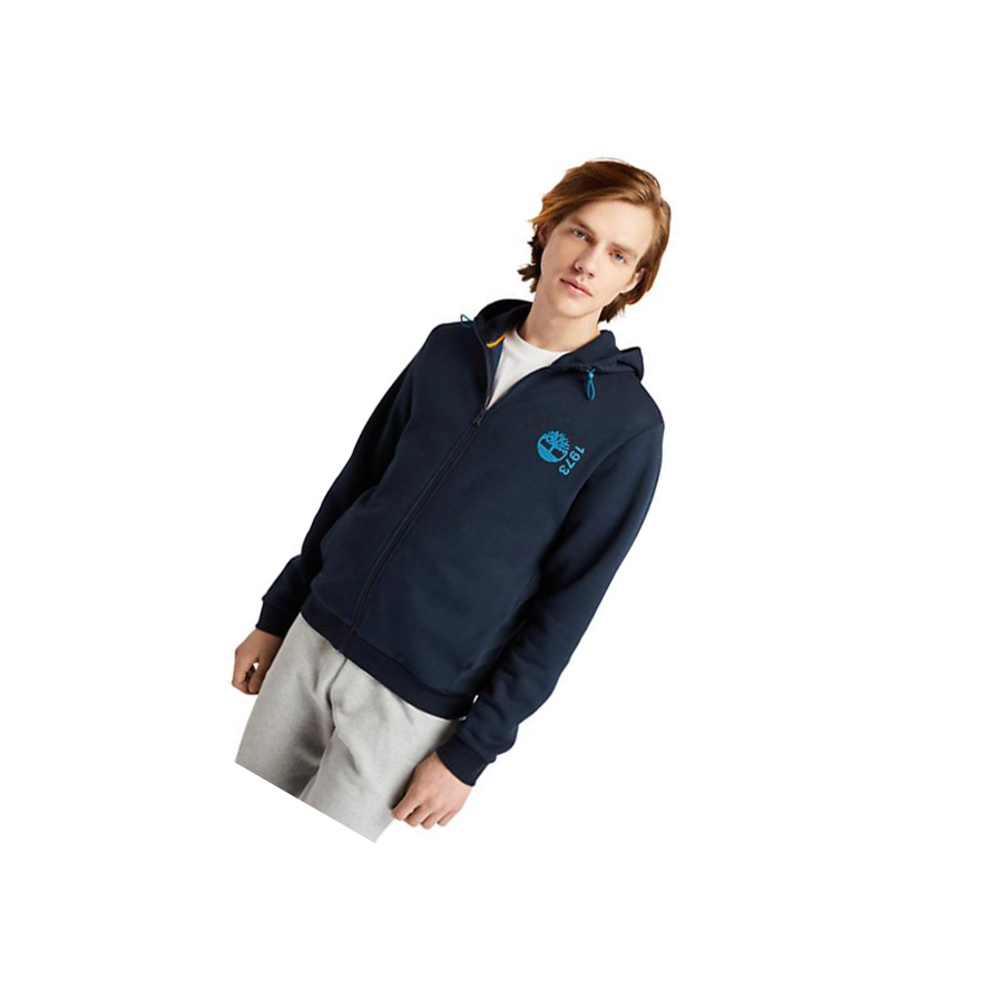 Sudadera Con Capucha Timberland Re-Comodidad EK+ Zip Hombre Azul Marino | ES-OLVGP20