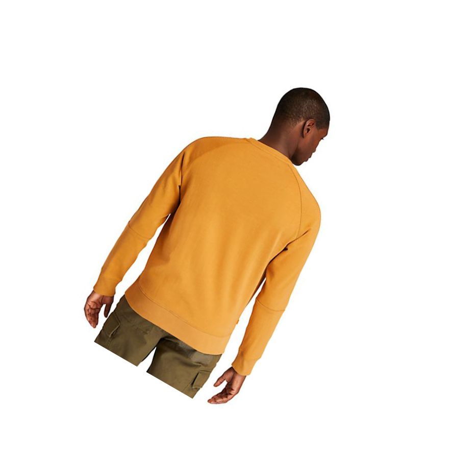 Sudaderas Timberland Heavyweight Crewneck Logo Hombre Amarillo | ES-TBXLM67