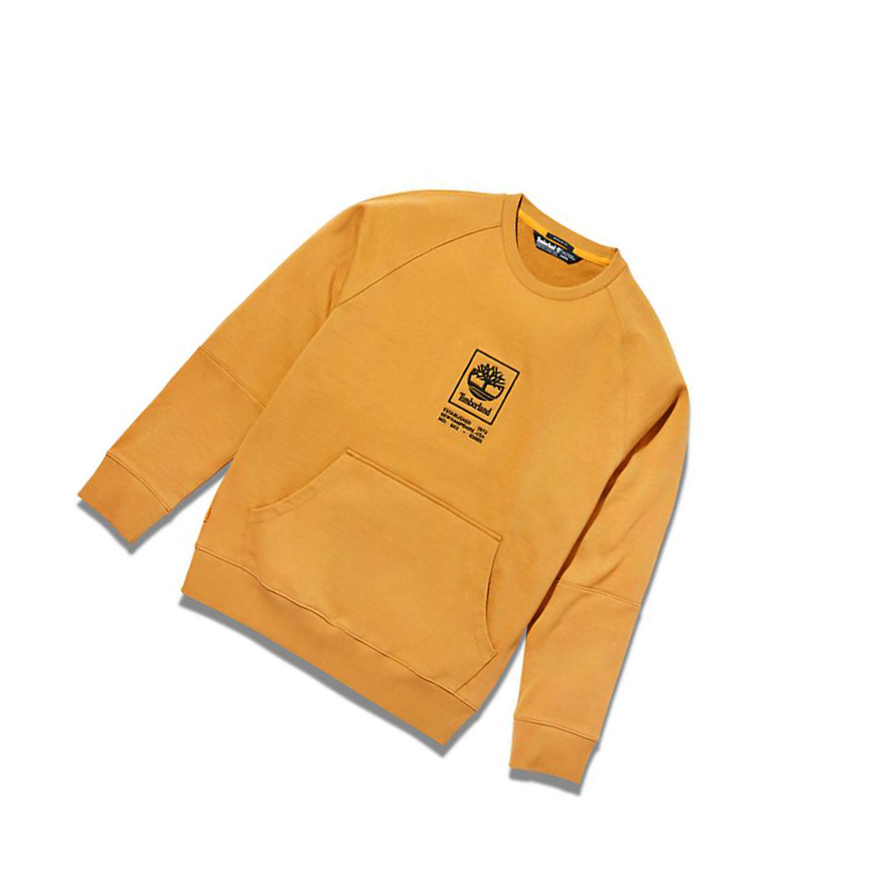 Sudaderas Timberland Heavyweight Crewneck Logo Hombre Amarillo | ES-TBXLM67