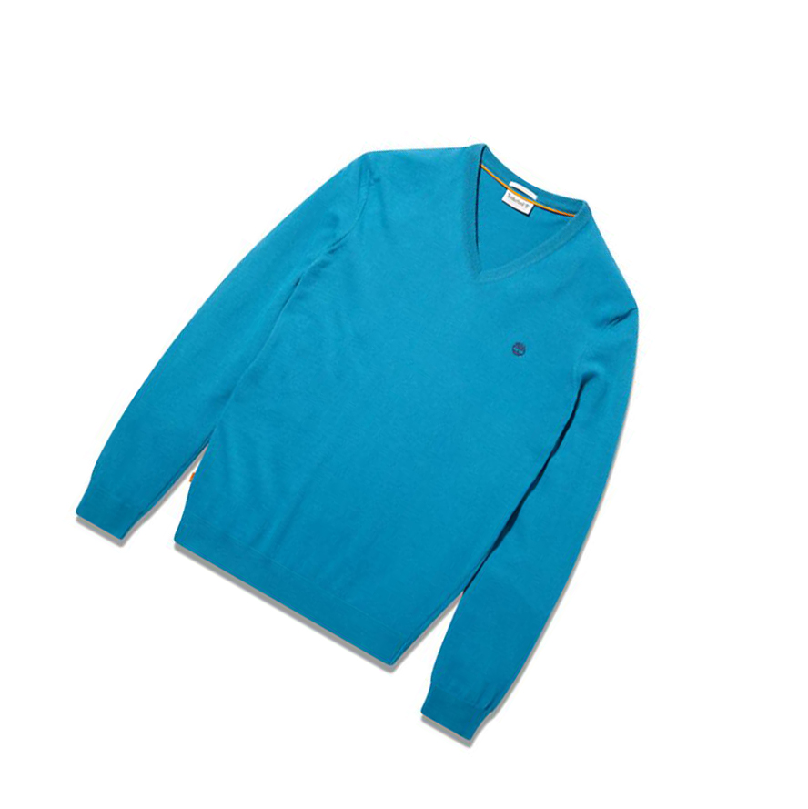 Suéteres Timberland Cohas Brook V-Neck Hombre Azules | ES-ITHXZ43