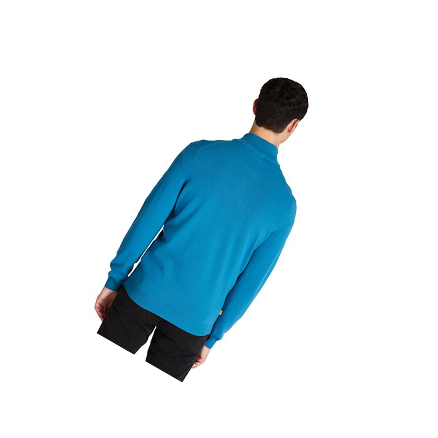 Suéteres Timberland Cohas Brook Zip-neck Hombre Azules | ES-EADTU94