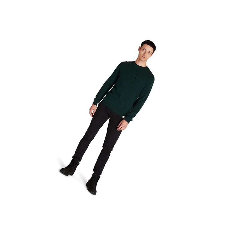 Suéteres Timberland Crewneck Pocket Jumper Hombre Verde | ES-JYFTV90