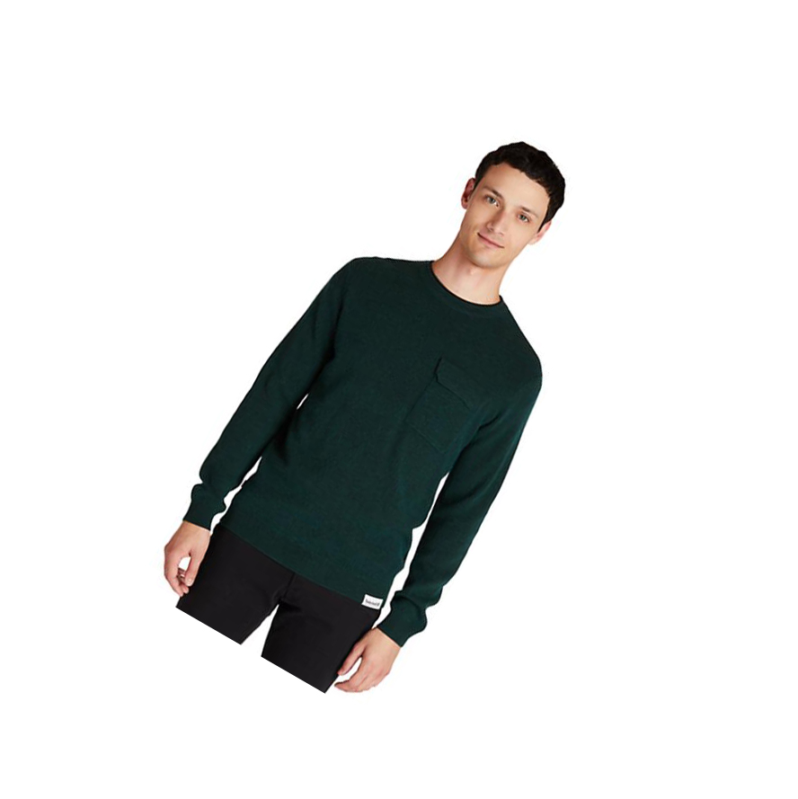 Suéteres Timberland Crewneck Pocket Jumper Hombre Verde | ES-JYFTV90