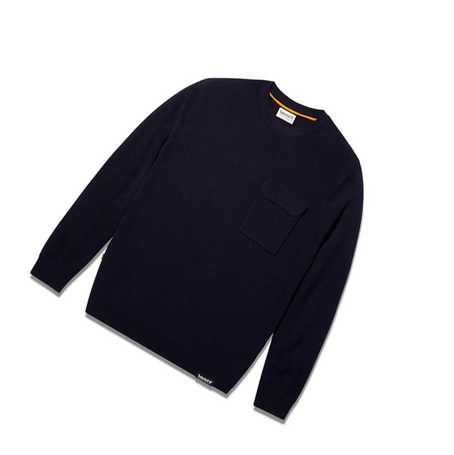 Suéteres Timberland Crewneck Pocket Jumper Hombre Azul Marino | ES-WIYSO95