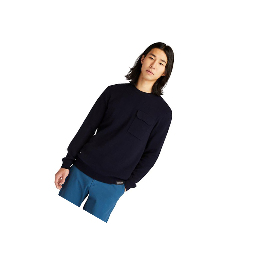 Suéteres Timberland Crewneck Pocket Jumper Hombre Azul Marino | ES-WIYSO95