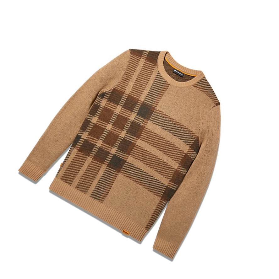 Suéteres Timberland EK+ Intarsia Crewneck Hombre Marrones | ES-EBQJX19