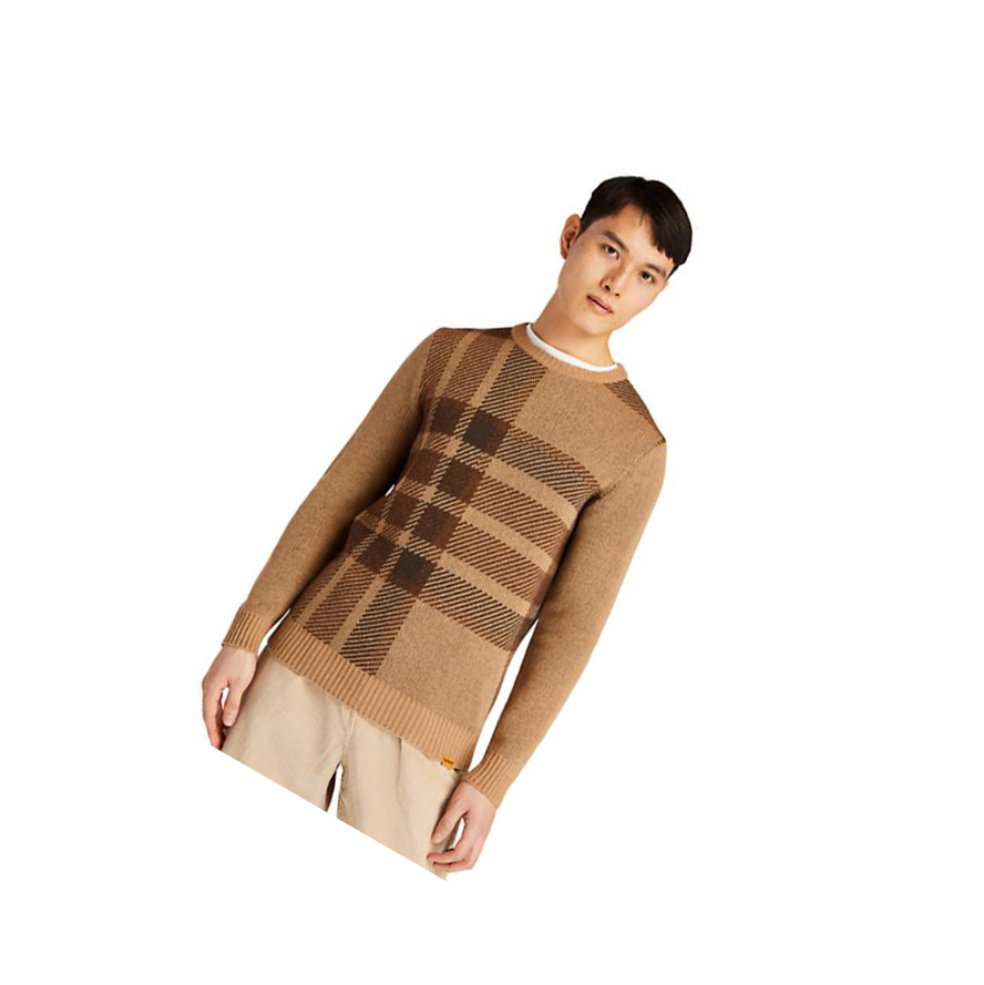 Suéteres Timberland EK+ Intarsia Crewneck Hombre Marrones | ES-EBQJX19