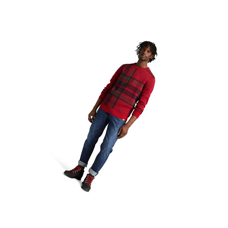 Suéteres Timberland EK+ Intarsia Crewneck Hombre Rojas | ES-KDUFG14