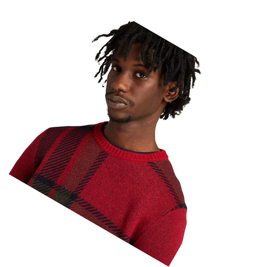 Suéteres Timberland EK+ Intarsia Crewneck Hombre Rojas | ES-KDUFG14