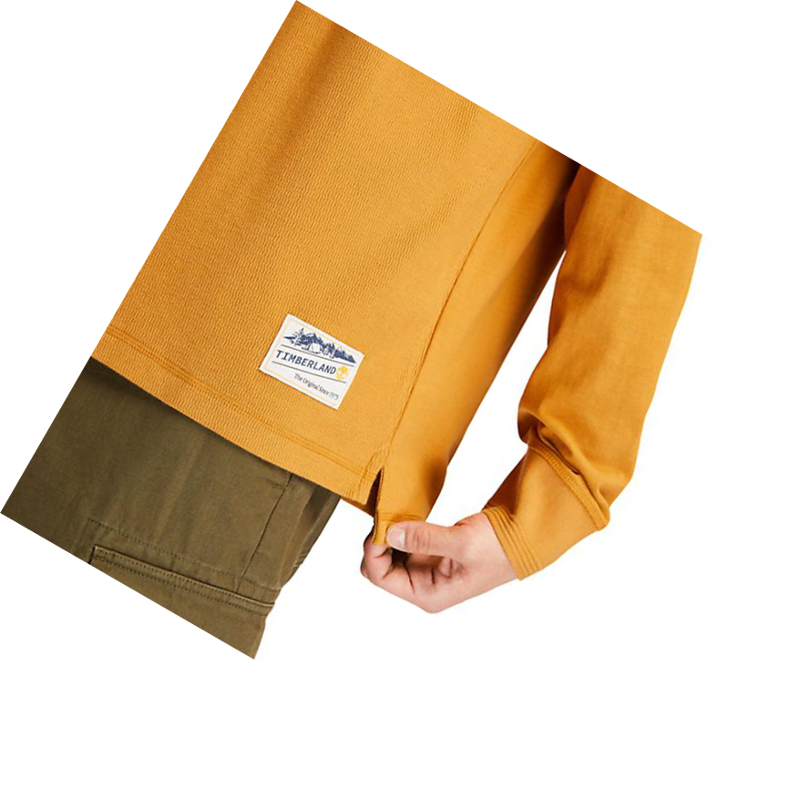 Suéteres Timberland Mixed-Media Polo Neck Jumper Hombre Amarillo | ES-NIRQL86