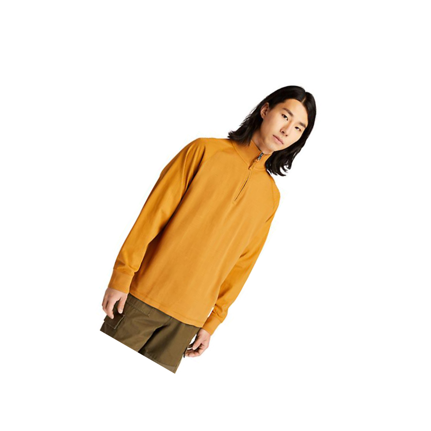 Suéteres Timberland Mixed-Media Polo Neck Jumper Hombre Amarillo | ES-NIRQL86