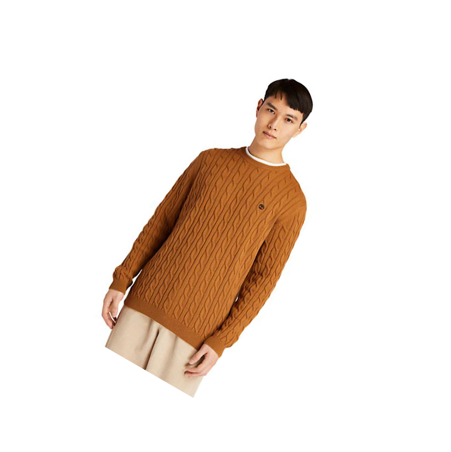 Suéteres Timberland Phillips Brook Cable-knit Hombre Marrones | ES-AFEDP48