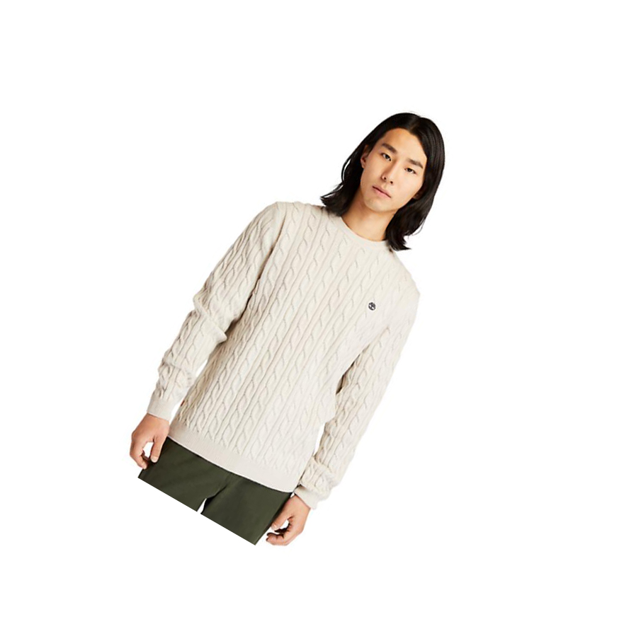 Suéteres Timberland Phillips Brook Cable-knit Hombre Blancas | ES-BOWXI41