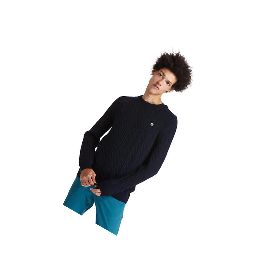 Suéteres Timberland Phillips Brook Cable-knit Hombre Azul Marino | ES-IKDAH93