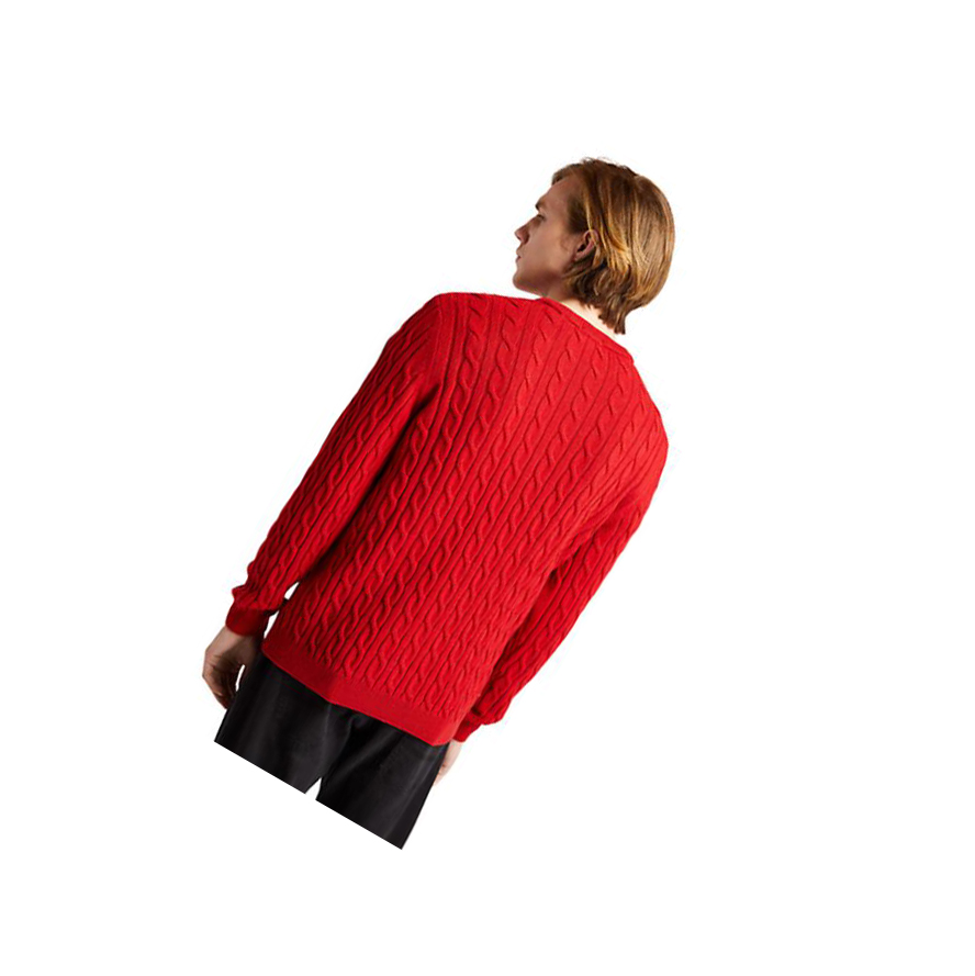 Suéteres Timberland Phillips Brook Cable-knit Hombre Rojas | ES-PQJTA05