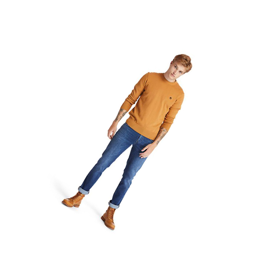 Suéteres Timberland Williams River Organic Algodon Hombre Amarillo | ES-PKRTY53