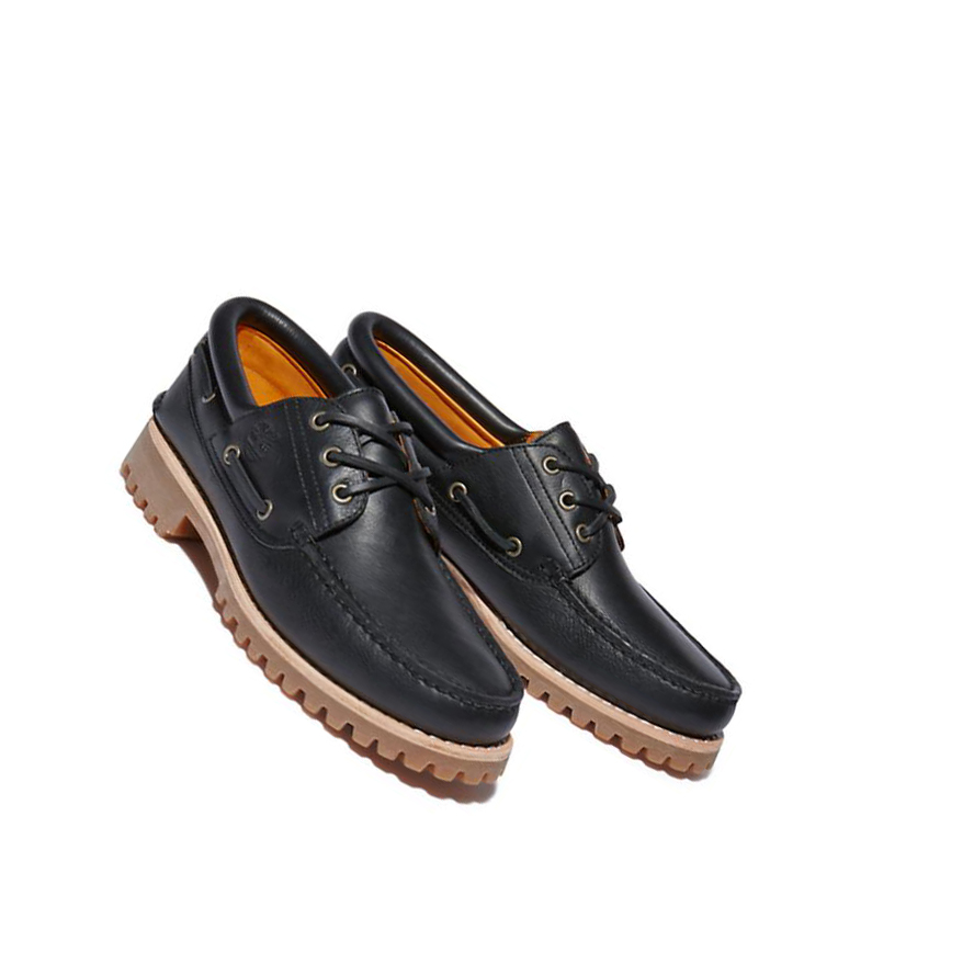 Zapatos del Barco Timberland Authentic 3-Eye Hombre Negras | ES-AMEGR06