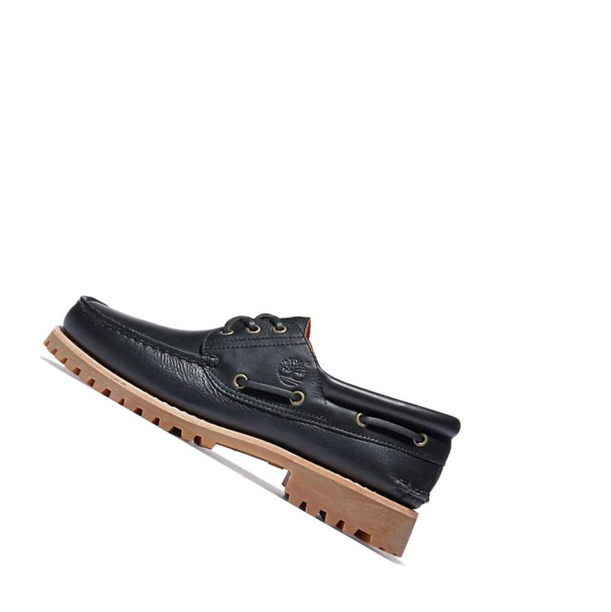 Zapatos del Barco Timberland Authentic 3-Eye Hombre Negras | ES-AMEGR06