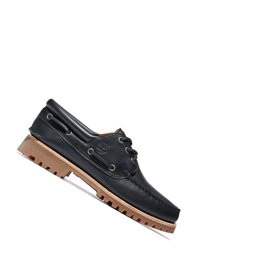 Zapatos del Barco Timberland Authentic 3-Eye Hombre Negras | ES-AMEGR06