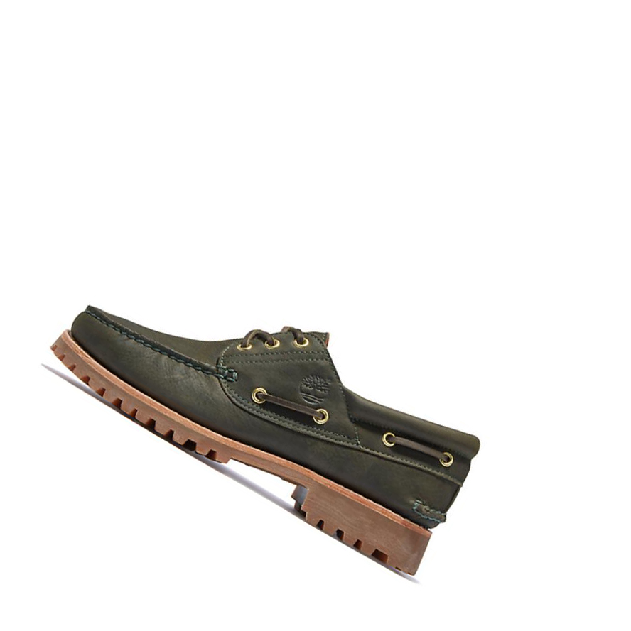 Zapatos del Barco Timberland Authentic 3-Eye Hombre Verde Oscuro | ES-EMGKF38