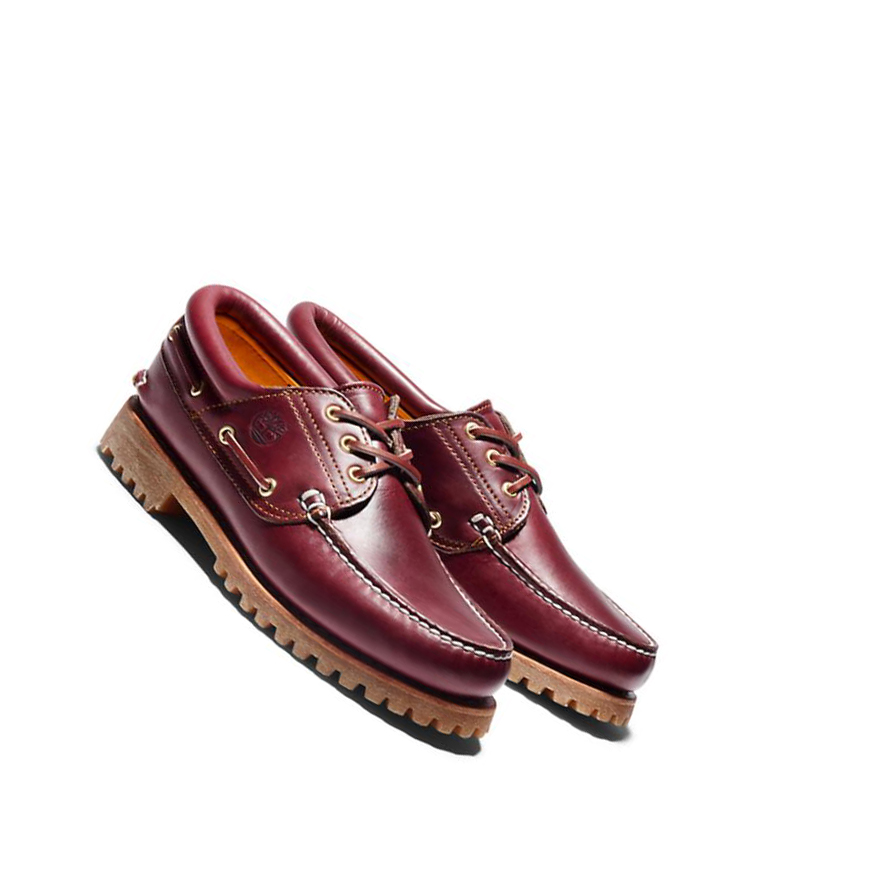 Zapatos del Barco Timberland Authentic 3-Eye Hombre Burdeos | ES-PAEGH64