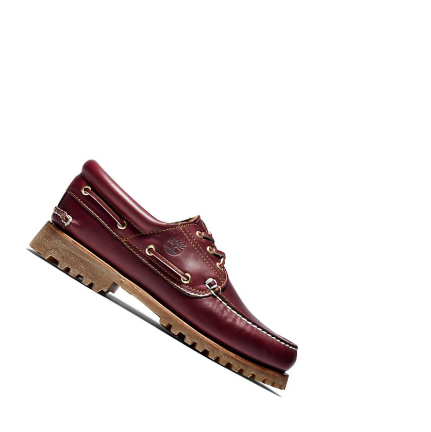 Zapatos del Barco Timberland Authentic 3-Eye Hombre Burdeos | ES-PAEGH64