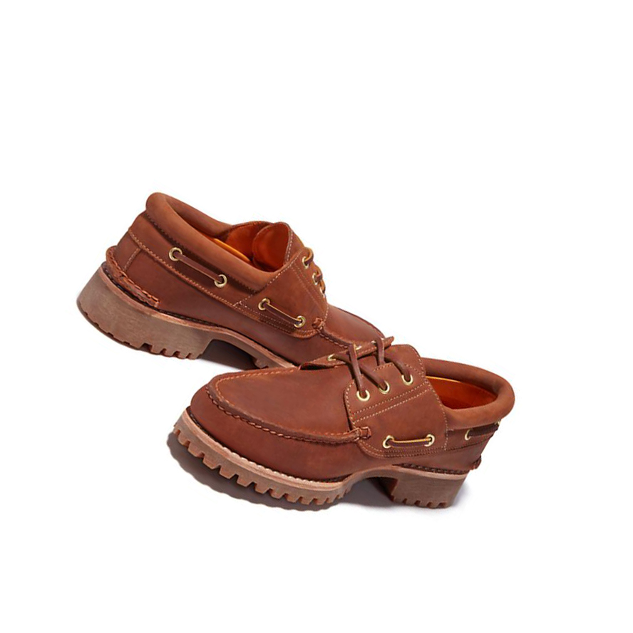 Zapatos del Barco Timberland Authentic 3-Eye Hombre Marrones Claro | ES-PLRXJ54