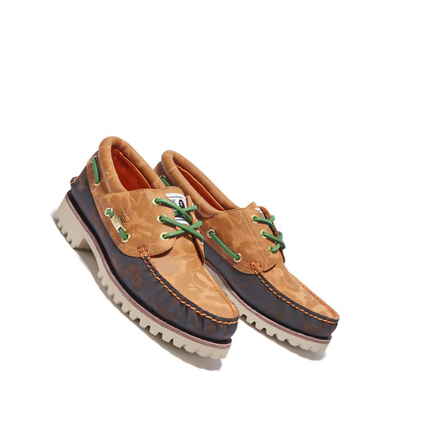 Zapatos del Barco Timberland BAPE x Timberland® Three-Eye Classic Handsewn Hombre Amarillo | ES-ZDKYG38