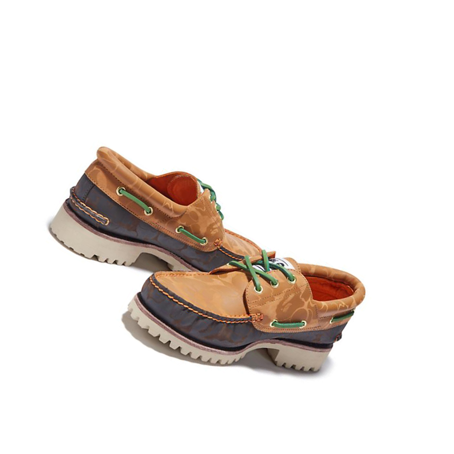 Zapatos del Barco Timberland BAPE x Timberland® Three-Eye Classic Handsewn Hombre Amarillo | ES-ZDKYG38